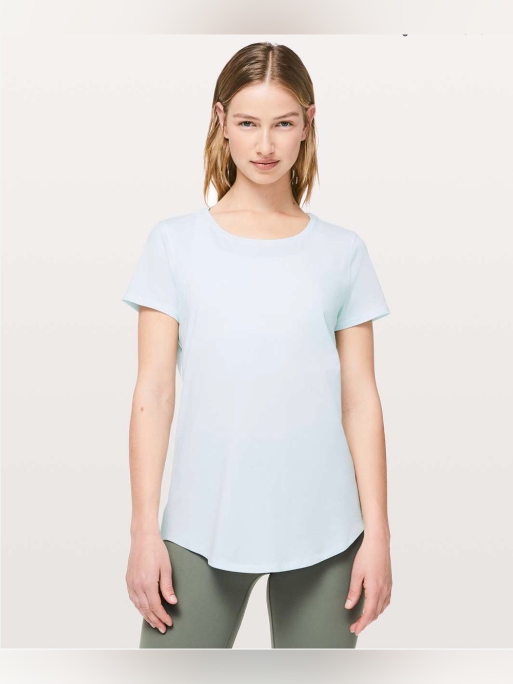 Lululemon Everyday Short Sleeve Crewneck Top in sky-blue color